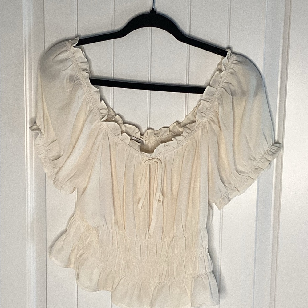 Papaya Cream Ruffle Blouse - Picture 5 of 8